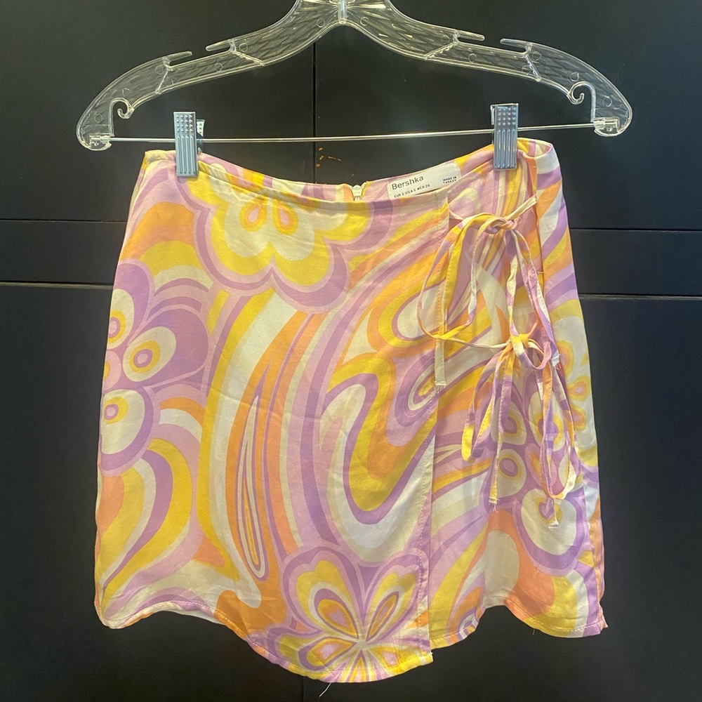 Bershka patterned mini skirt
